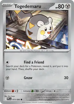 Togedemaru Common card from Phantasmal Flames