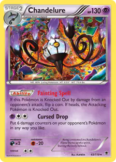 Chandelure Rare Holo card from Phantom Forces