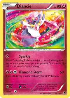 Diancie Rare Holo card from Phantom Forces