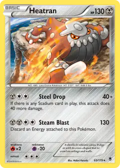Heatran Rare Holo card from Phantom Forces