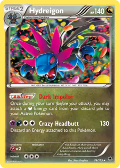 Hydreigon Rare Holo card from Phantom Forces