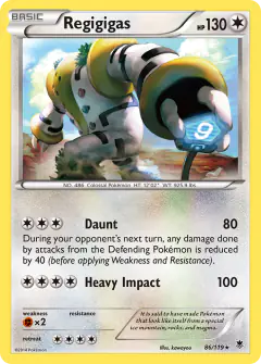 Regigigas Rare Holo card from Phantom Forces
