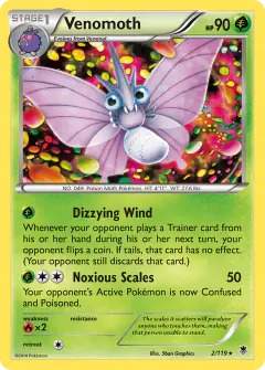 Venomoth Rare card from Phantom Forces