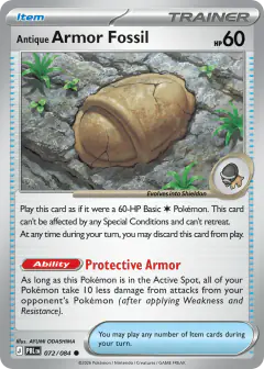 Antique Armor Fossil Common card from Pitch Black