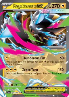 Mega Zeraora ex Double Rare card from Pitch Black