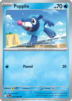 Popplio Common card from Pitch Black