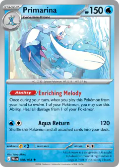 Primarina Rare card from Pitch Black