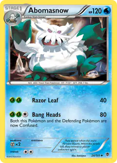 Abomasnow Uncommon card from Plasma Blast