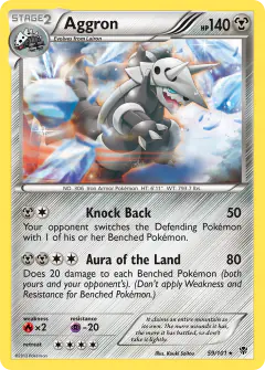 Aggron Rare card from Plasma Blast