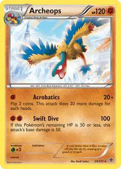 Archeops Rare Holo card from Plasma Blast