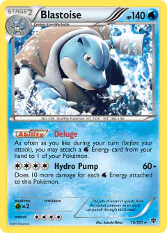Blastoise Rare Holo card from Plasma Blast