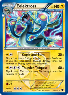 Eelektross Rare Holo card from Plasma Blast