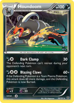 Houndoom Rare Holo card from Plasma Blast