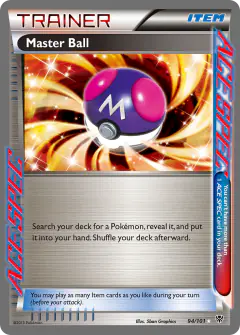 Master Ball Rare ACE card from Plasma Blast