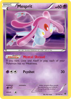 Mesprit Rare Holo card from Plasma Blast