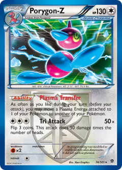 Porygon-Z Rare Holo card from Plasma Blast