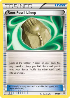 Root Fossil Lileep Uncommon card from Plasma Blast