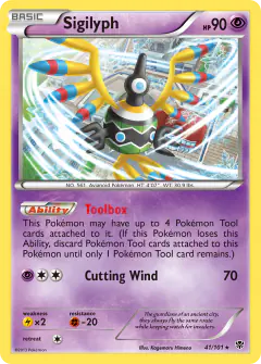 Sigilyph Rare Holo card from Plasma Blast