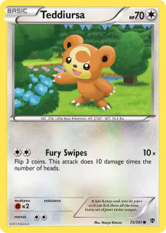 Teddiursa Common card from Plasma Blast