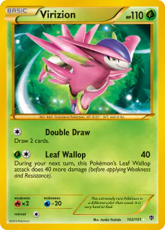 Virizion Rare Secret card from Plasma Blast