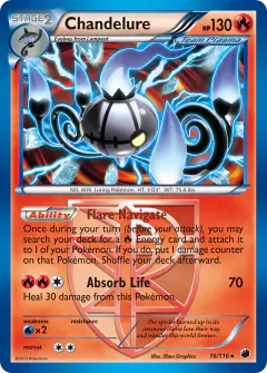 Chandelure Rare Holo card from Plasma Freeze