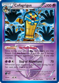 Cofagrigus Rare Holo card from Plasma Freeze