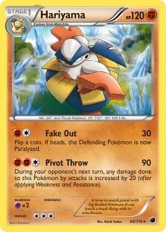 Hariyama Rare card from Plasma Freeze
