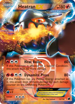 Heatran-EX Rare Holo EX card from Plasma Freeze