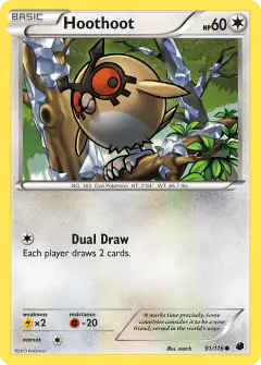 Hoothoot Common card from Plasma Freeze