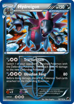 Hydreigon Rare Holo card from Plasma Freeze
