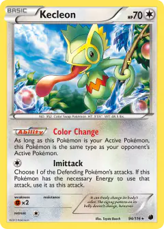 Kecleon Rare card from Plasma Freeze