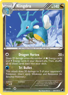 Kingdra Rare Holo card from Plasma Freeze