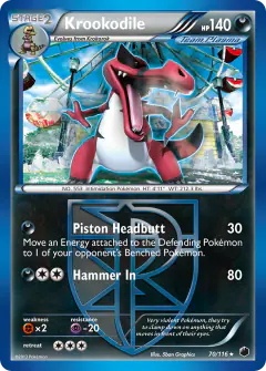 Krookodile Rare card from Plasma Freeze