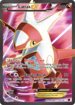 Latias-EX Rare Ultra card from Plasma Freeze