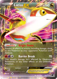 Latias-EX Rare Holo EX card from Plasma Freeze
