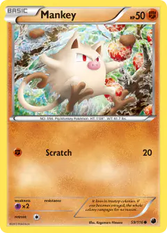 Mankey Common card from Plasma Freeze