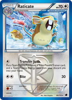 Raticate Rare card from Plasma Freeze