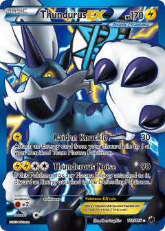 Thundurus-EX Rare Ultra card from Plasma Freeze
