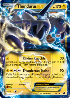 Thundurus-EX Rare Holo EX card from Plasma Freeze