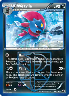 Weavile Rare card from Plasma Freeze