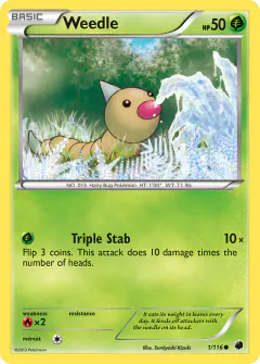 Weedle Common card from Plasma Freeze