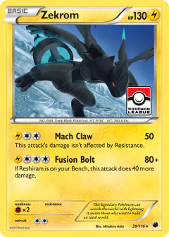 Zekrom Rare Holo card from Plasma Freeze
