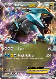 Black Kyurem-EX Rare Holo EX card from Plasma Storm