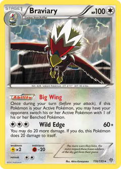 Braviary Rare card from Plasma Storm