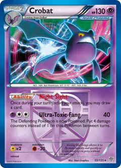 Crobat Rare Holo card from Plasma Storm