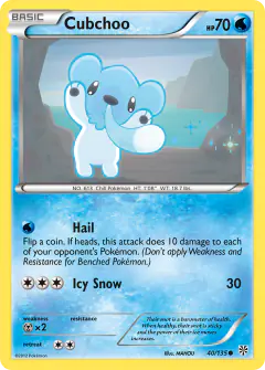 Cubchoo Common card from Plasma Storm