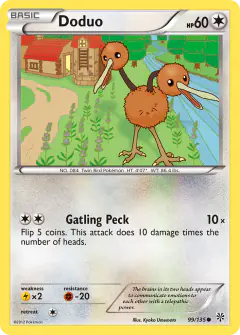 Doduo Common card from Plasma Storm