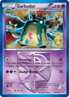 Garbodor Rare Holo card from Plasma Storm