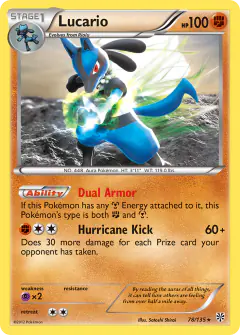 Lucario Rare Holo card from Plasma Storm
