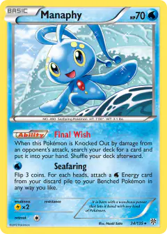 Manaphy Rare Holo card from Plasma Storm